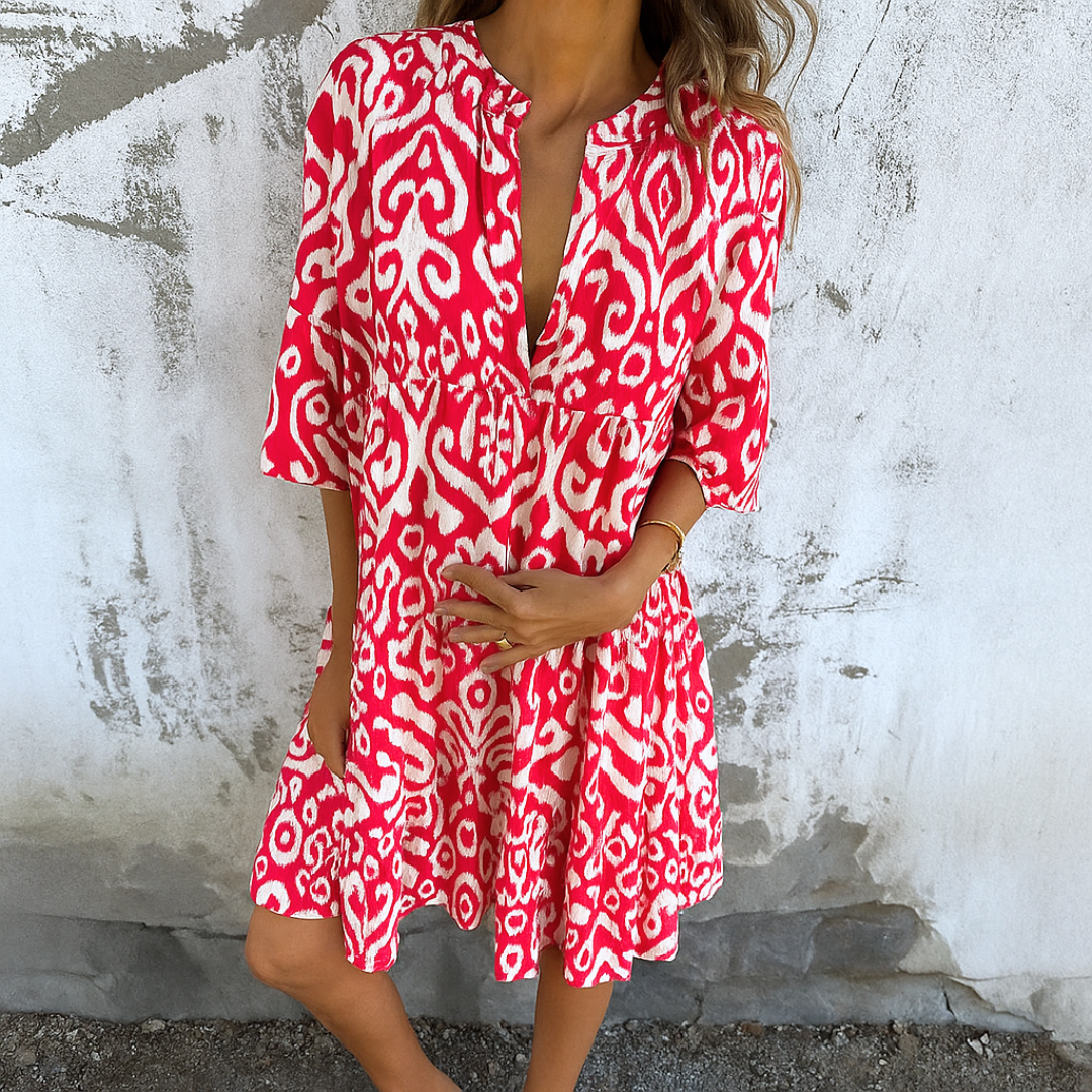 FLORELLA - ELEGANTNE KLEIT V-KAELUSEGA