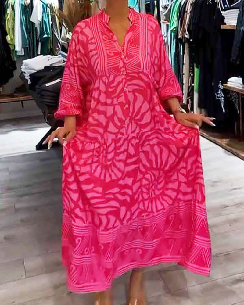 LENARA - Maxi kleit printidega