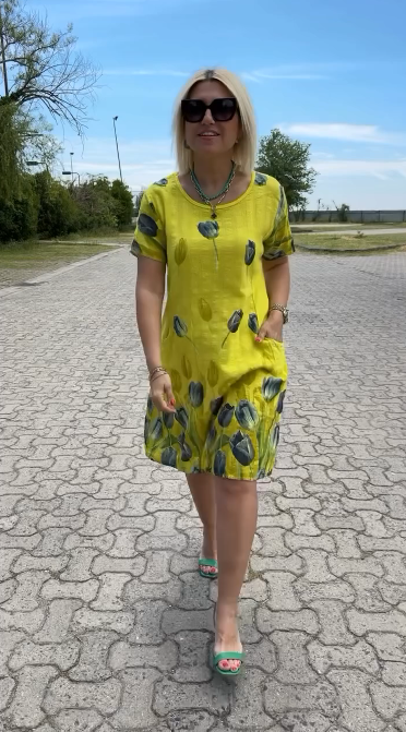 Neya™ - Suvine kleit ümmarguse kaelusega ja imelise mustriga