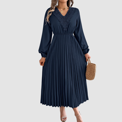 Rosalina | Pitsiline V-kaelusega A-lõikeline kleit