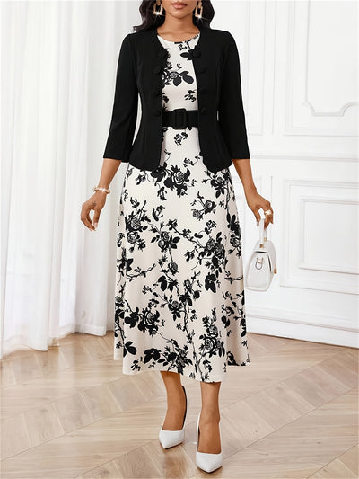 Amelia | Trükimustriga vööga kaheosaline komplekt