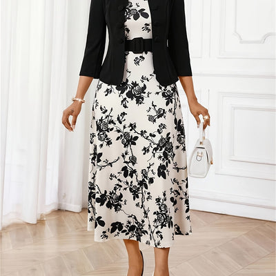 Amelia | Trükimustriga vööga kaheosaline komplekt