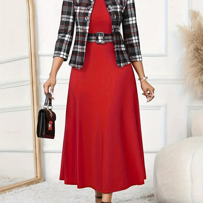 Amelia | Trükimustriga vööga kaheosaline komplekt