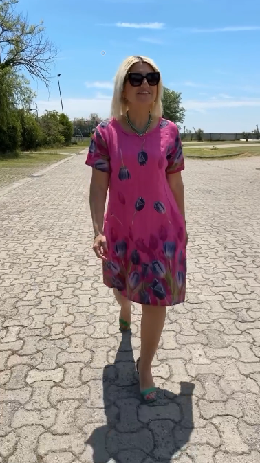 Neya™ - Suvine kleit ümmarguse kaelusega ja imelise mustriga