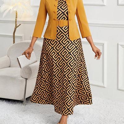 Amelia | Trükimustriga vööga kaheosaline komplekt