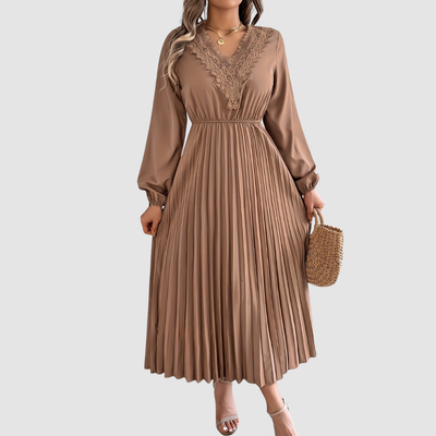 Rosalina | Pitsiline V-kaelusega A-lõikeline kleit