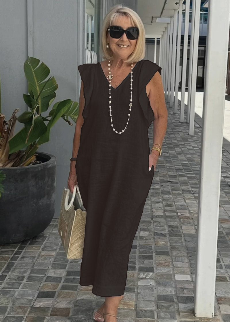 Nora – V-kaelusega ilma varrukateta kleit