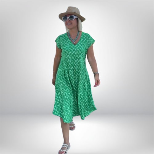 Leonie – V-kaelusega kleit ja lõdva siluetiga