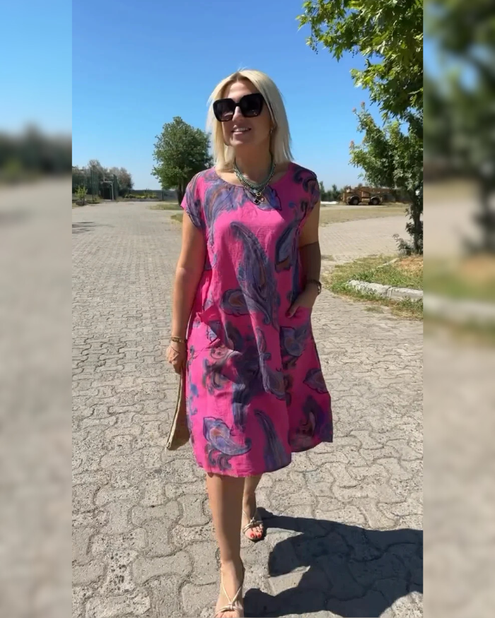 Hazal™ - Riietus ümarate lõikega ja kauni trükiga