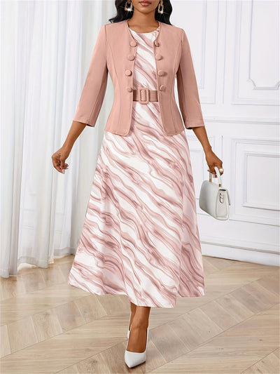 Amelia | Trükimustriga vööga kaheosaline komplekt